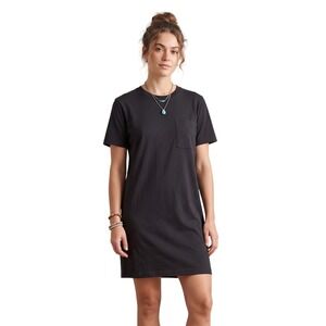QUINCE Black Organic Cotton Pocket T-Shirt Mini Dress Women's Large Capsule